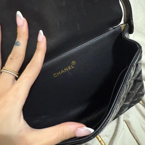 Chanel Black Patent Leather Double Flap Bag - Picture 7 of 8